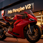 panigale v2 prix moto rouge devant concession