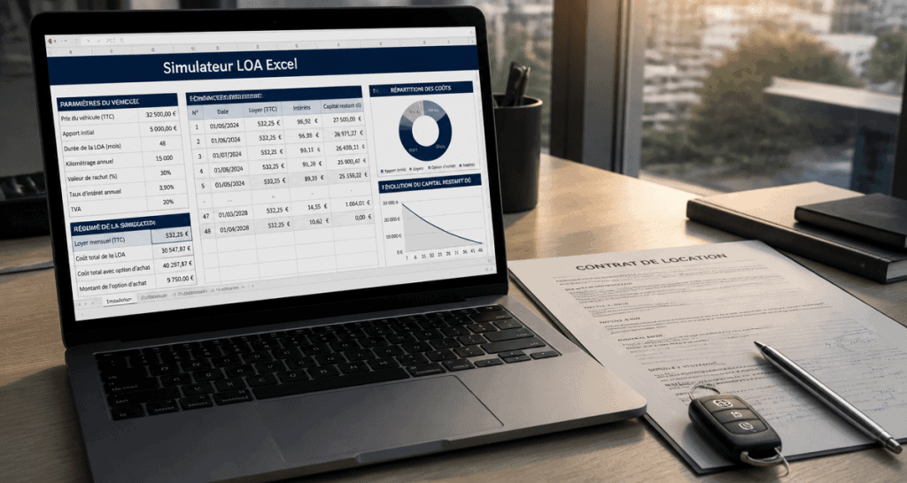 simulateur calcul loa excel sur ordinateur portable