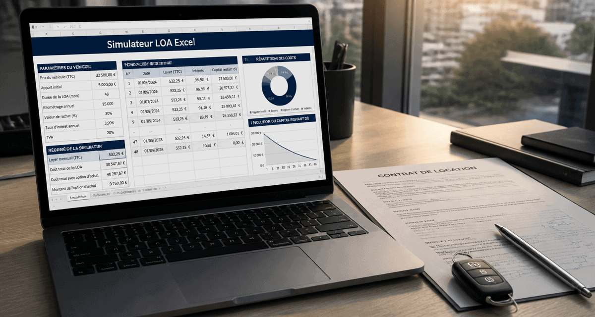 simulateur calcul loa excel sur ordinateur portable