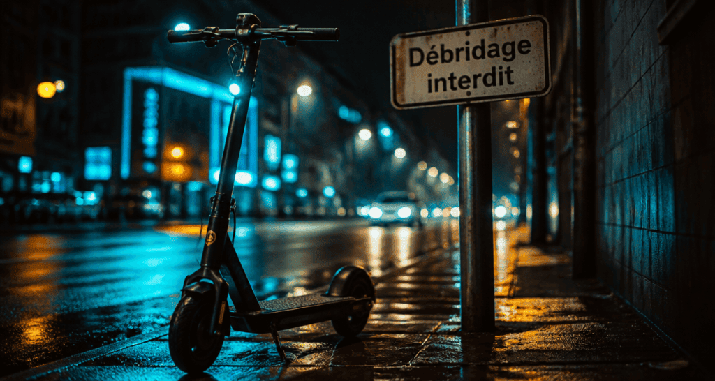 trottinette electrique debrider sur trottoir panneau interdit