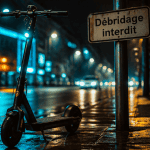 trottinette electrique debrider sur trottoir panneau interdit