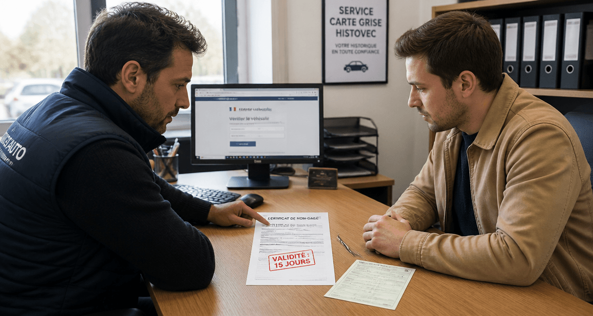 validité de certificat de non gage en bureau vente auto