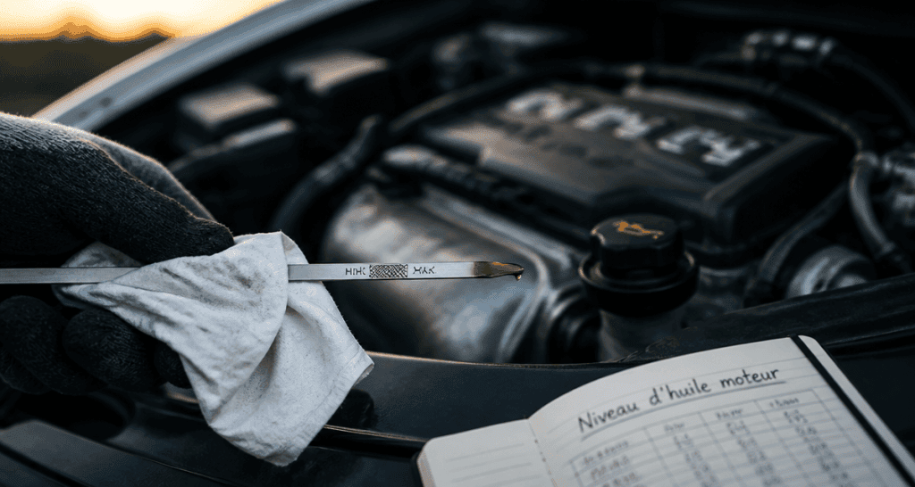 verifier le niveau d'huile moteur chaud ou froid jauge entretien