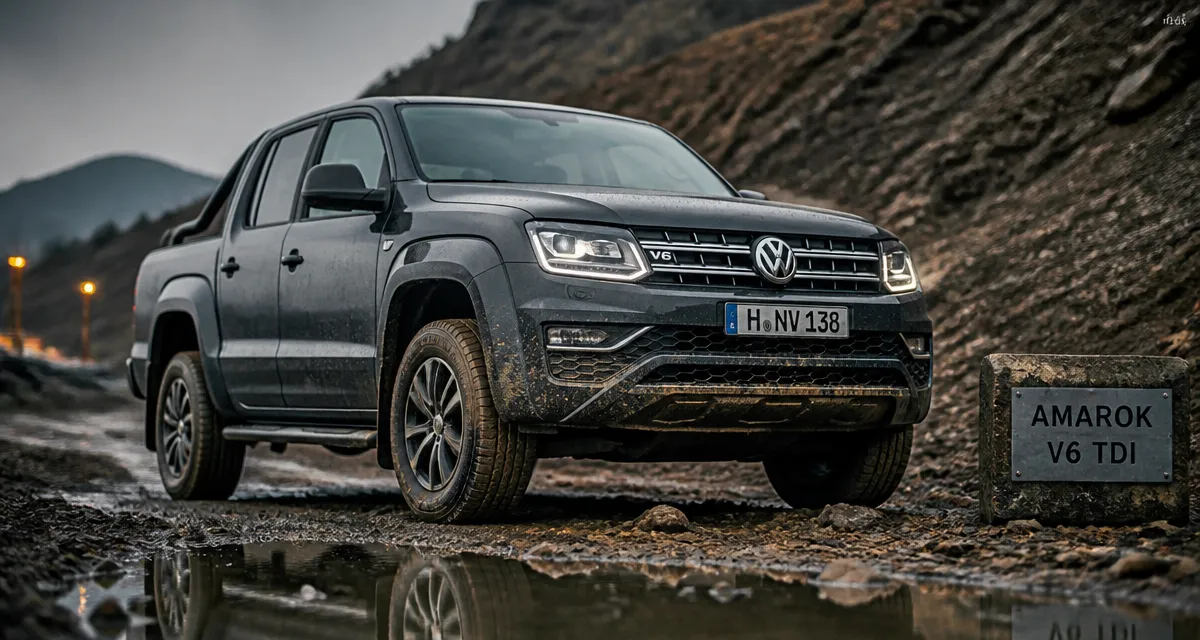 Volkswagen Amarok V6 TDI sur piste humide, double cabine