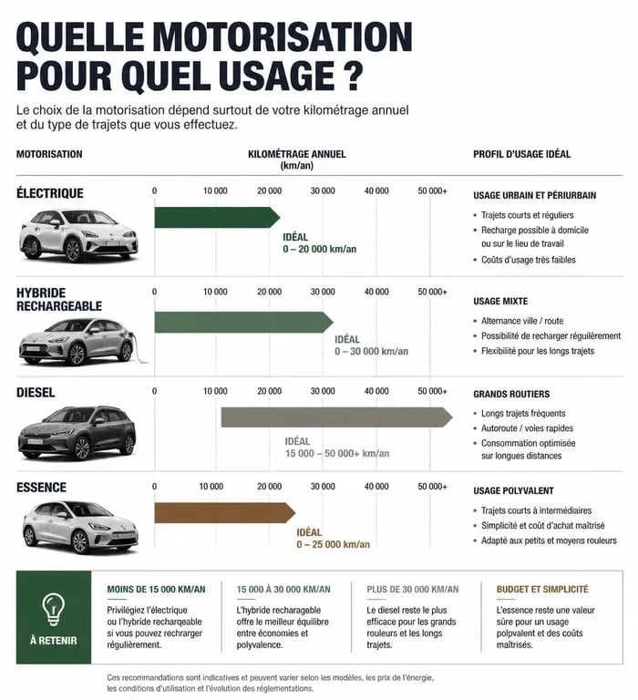 Comparatif des motorisations automobiles 2025 : quelle motorisation choisir selon votre usage