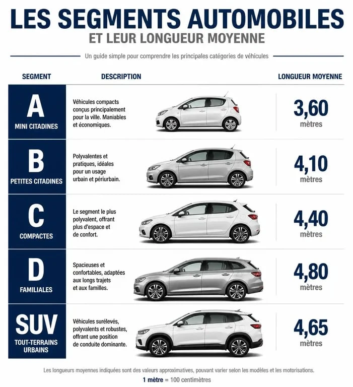 Comparatif des longueurs de voiture par segment