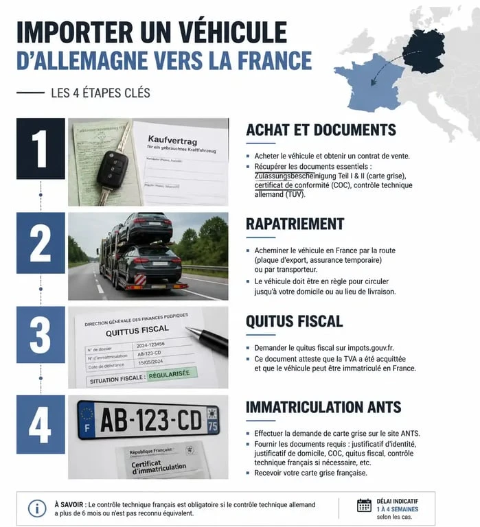 Étapes clés pour acheter un véhicule en Allemagne et l'immatriculer en France