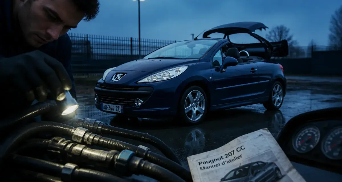 Peugeot 207 CC probleme : toit intermédiaire, mécanisme visible au coffre