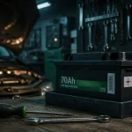 Peut on mettre une batterie 70Ah au lieu de 60Ah : vérification garage, étiquette polarité visible