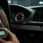 Voyant TPMS allumé, réinitialiser pression pneu avec manomètre