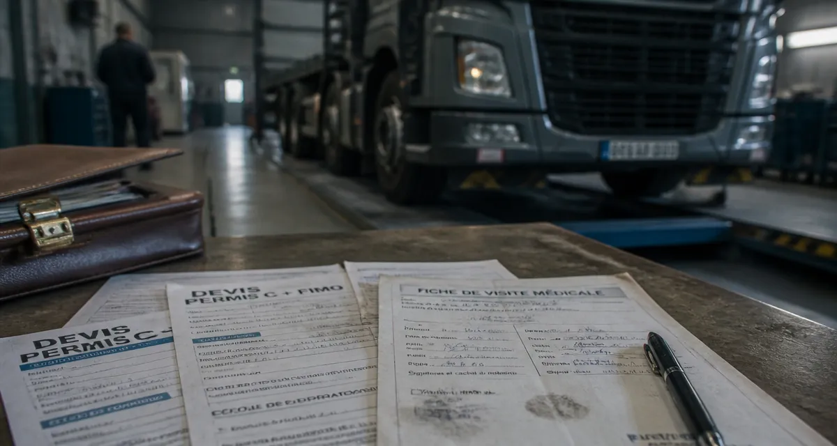Tarif permis c : documents et visite médicale avant examen poids lourd