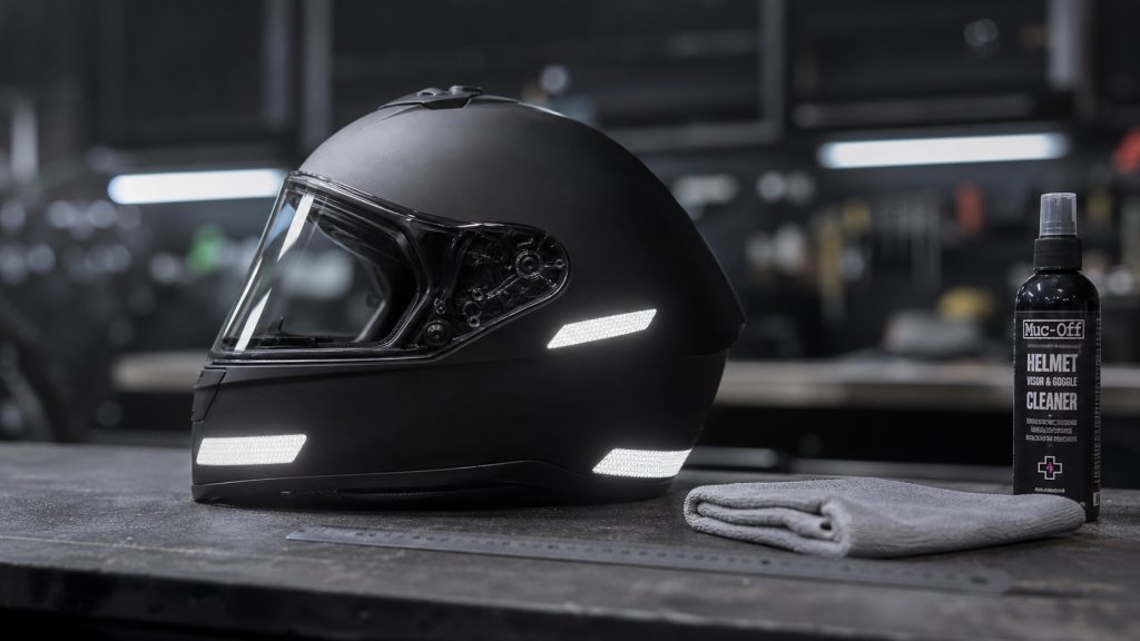Bande réfléchissante casque moto obligatoire : casque avec bandes rétroréfléchissantes avant arrière côtés