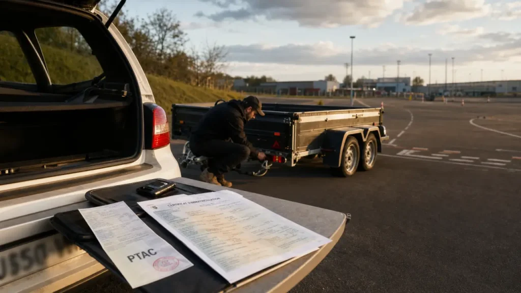 c est quoi le permis be : voiture tractant remorque PTAC B96
