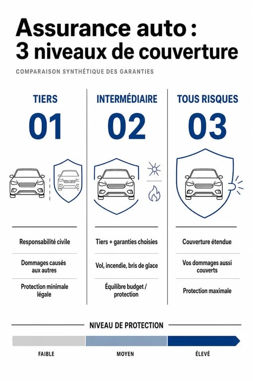 Comparatif des formules d'assurances pas chères : Tiers, Intermédiaire et Tous Risques
