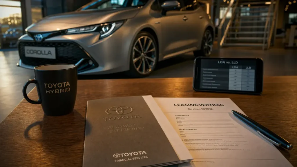 Leasing voiture Toyota LOA ou LLD en concession : contrat et tableau de loyers