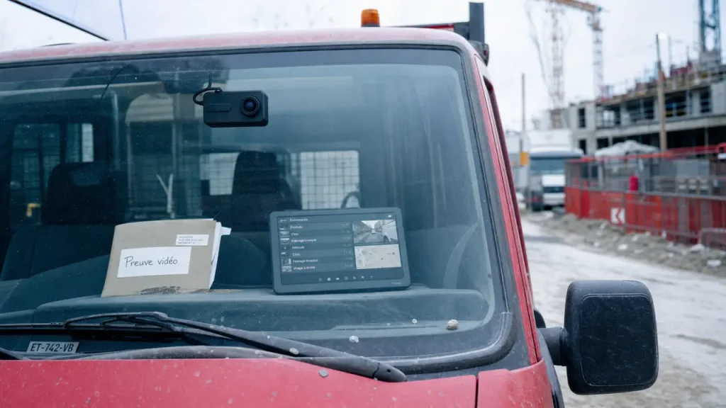Logiciel dashcam pour véhicules BTP : preuve vidéo, IA embarquée, RGPD