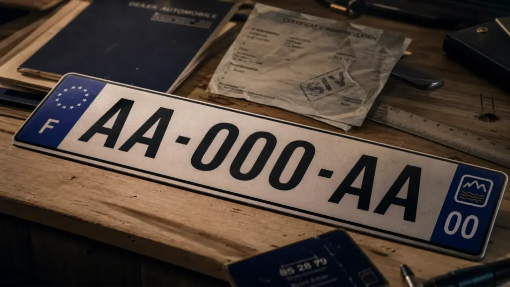 Numéro plaque immatriculation SIV : département et pays