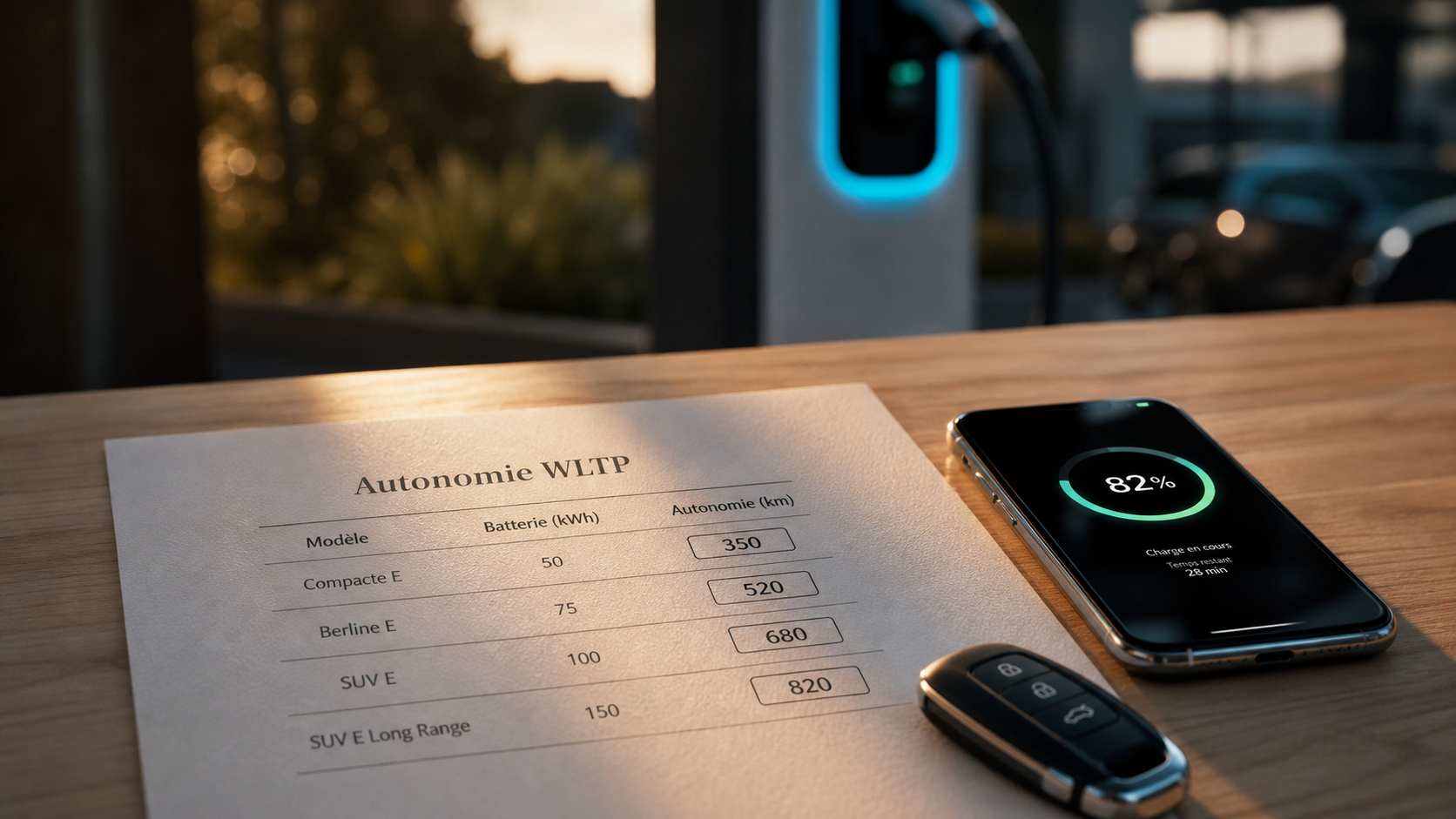 Tableau autonomie voiture électrique WLTP et autonomie réelle