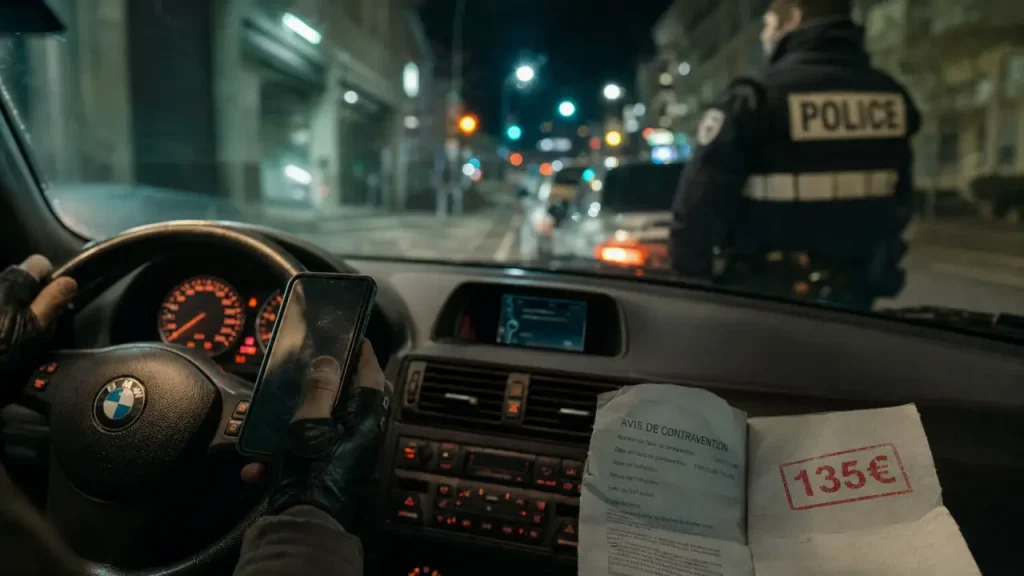 Téléphone au volant : combien de point (135 €) et suspension