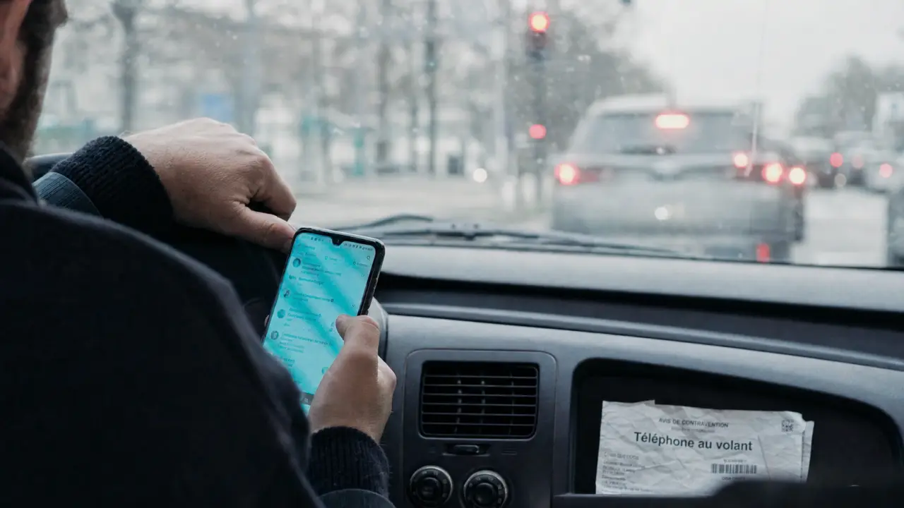 Telephone au volant combien de point : amende 135 € et suspension possible