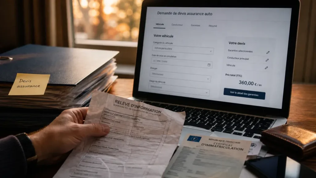 Cardif assurance auto : devis en ligne sur ordinateur