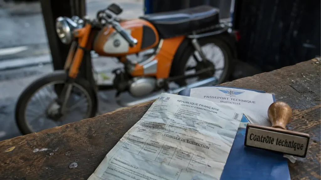 Controle technique moto ancienne et carte grise collection