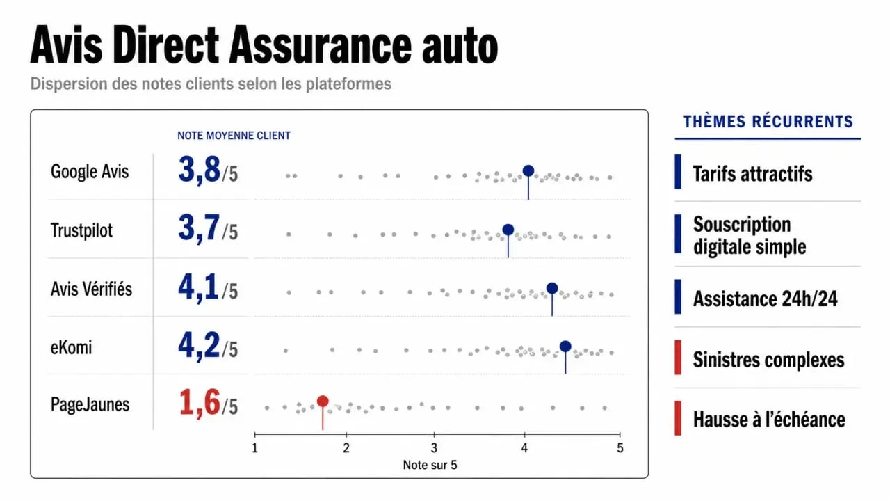 Direct assurance auto avis : notes clients contrastées et points de vigilance