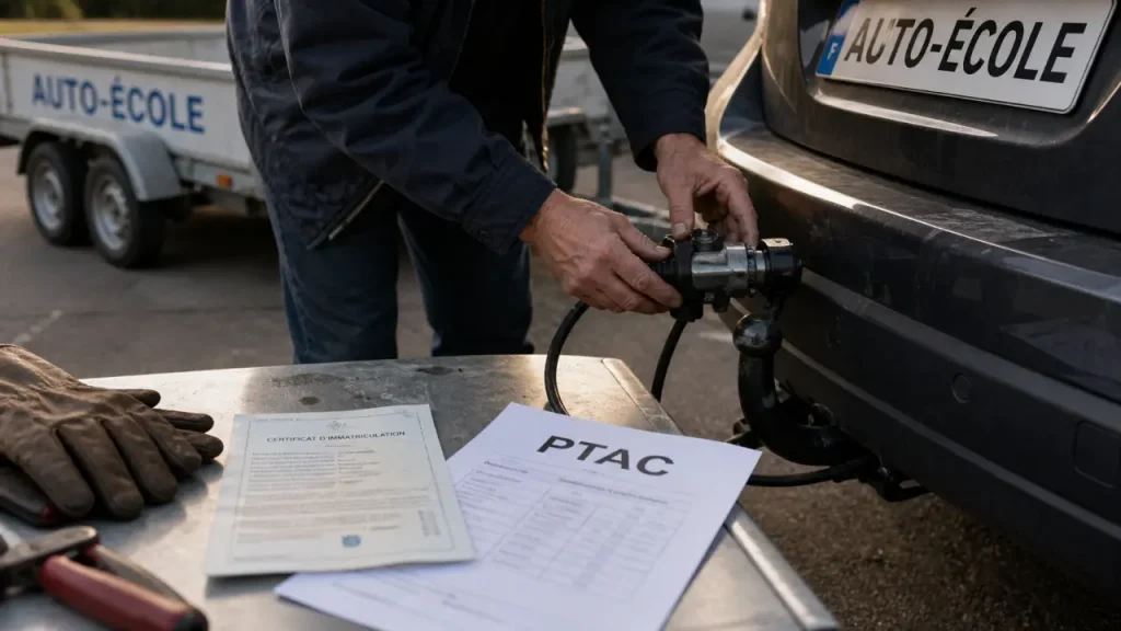 Permis e remorque : vérification PTAC pour B, B96 et BE