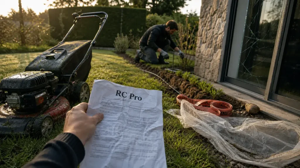 RC pro paysagiste : dommages matériels et corporels après travaux