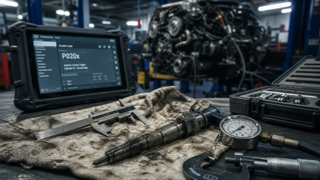 Symptôme injecteur encrassé diesel : injecteur Common Rail encrassé, diagnostic et valise