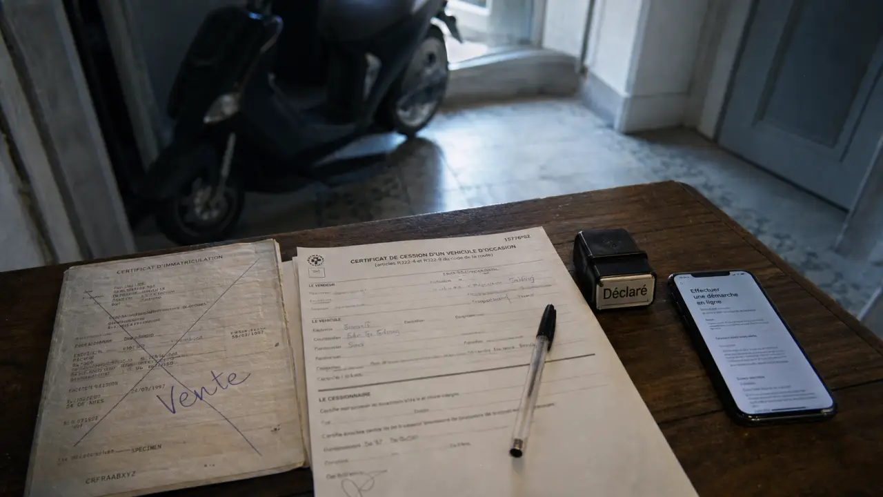 Vendre son scooter à un particulier : certificat de cession et carte grise barrée