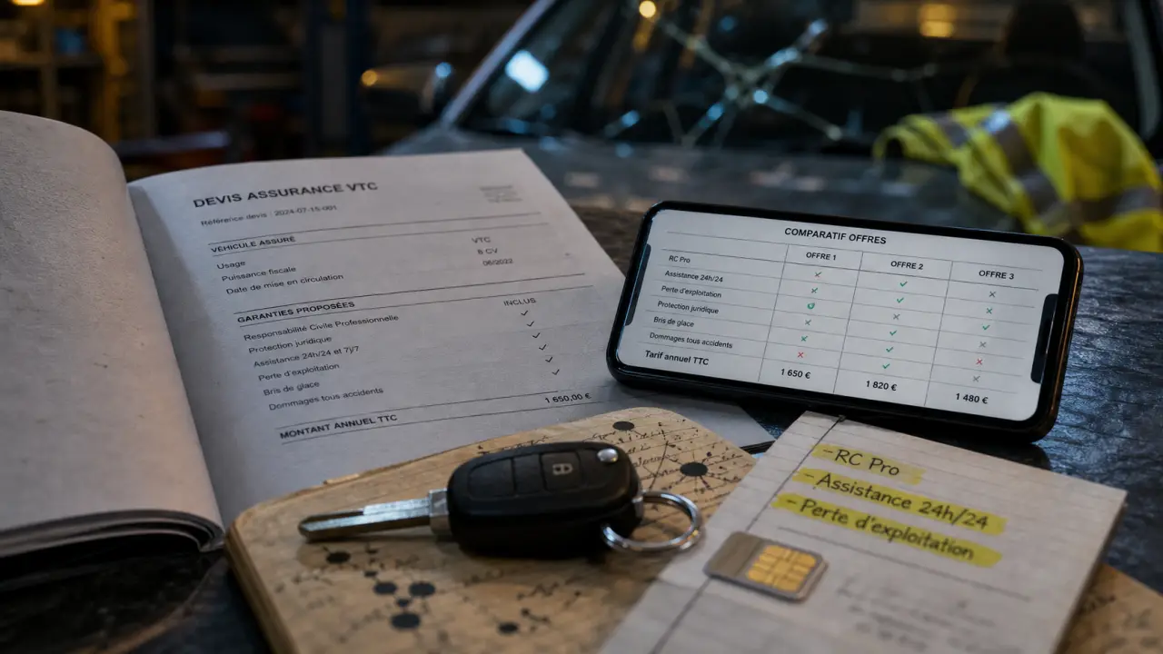 Assurance vtc pas cher en ligne : RC Pro et garanties à contrôler
