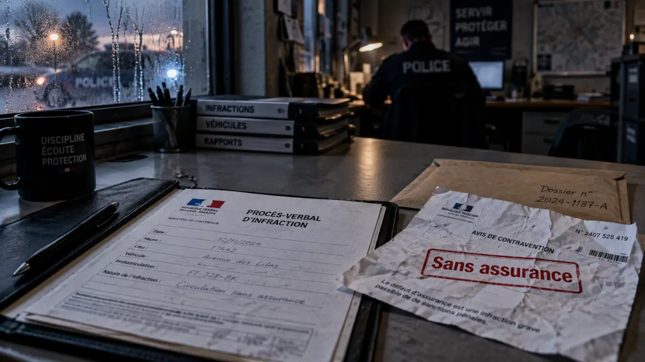 Je me suis fait arreter sans assurance : dossier police et amende 500 €