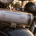 Porte assurance moto transparent protégeant la vignette d’assurance
