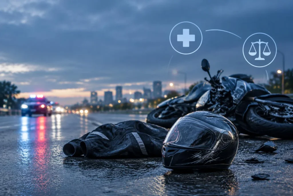 Accident de moto : la responsabilité civile du motard
