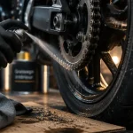 Graisse à chaine moto : spray de graissage intérieur sur la chaîne
